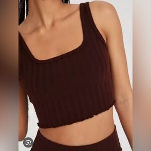 EUC Aerie Offline Grove Crop tank and skirt set - brown, Sz XS ~ $70